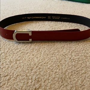 Canterbury golf belt. Red leather
